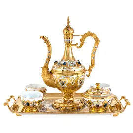 Чайный сервиз "Восточный" на 3 персоны, с кианитами, Златоуст