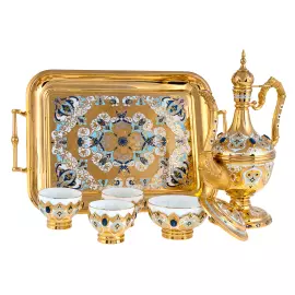 Чайный сервиз "Восточный" на 3 персоны, с кианитами, Златоуст