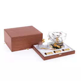 Икорница со стопками "Осётр" на нефрите, Златоуст