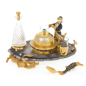 Caviar bowl "Visiting a fairy tale" with a damask