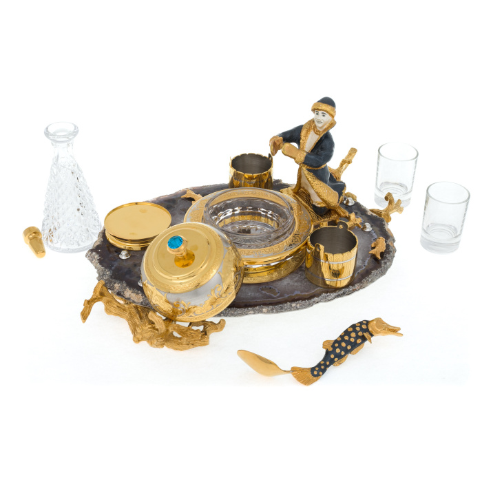 Caviar bowl "Visiting a fairy tale" with a damask