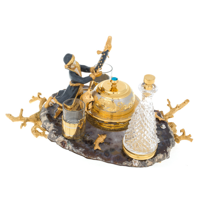 Caviar bowl "Visiting a fairy tale" with a damask