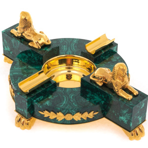 Ashtray "Sphinxes" (malachite)