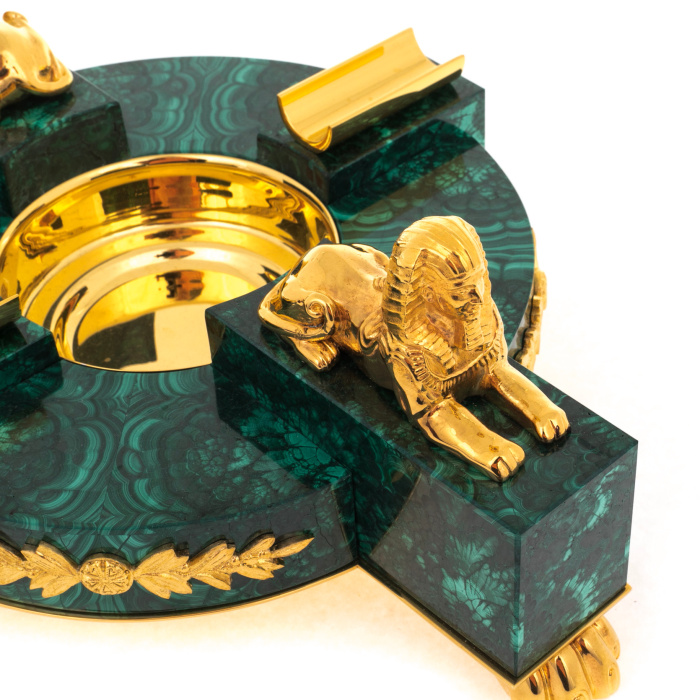 Ashtray "Sphinxes" (malachite)
