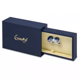 Запонки "Всегда готов" из золота с эмалью