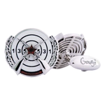 Excellent Shooter cufflinks in white gold with enamel