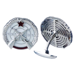 Excellent Shooter cufflinks in white gold with enamel