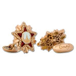 Moscow cufflinks made of gold with cubic zirconia and enamel