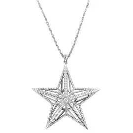 Подвеска "Звезда" из серебра с фианитом