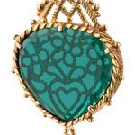 Gingerbread earrings made of silver with gold and citall, green