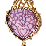 Gingerbread earrings made of silver with gold and citall, lilac