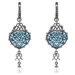 Gingerbread earrings made of silver with citall, blue