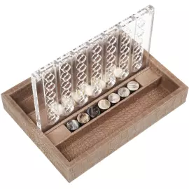 Эксклюзивная настольная игра "Четыре в ряд" из кожи Alligator, коричневый