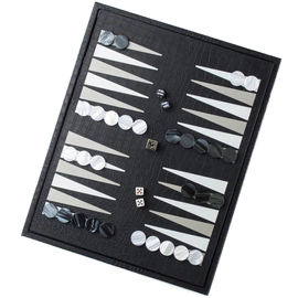 Exclusive set of "Alligator" games made of leather, color black