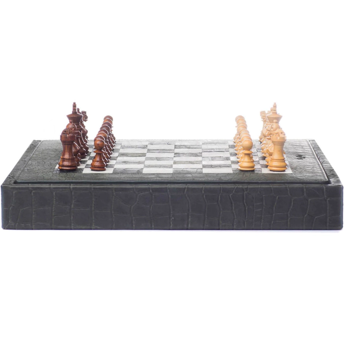 Exclusive chess made of leather "Alligator" hacks