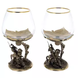 Set of glasses for cognac "George the Victorious" for 2 persons