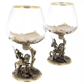 Set of glasses for cognac "George the Victorious" for 2 persons