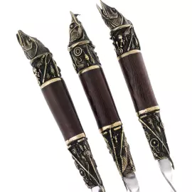 Шампуры из нержавеющей стали "Рыбалка" на 6 персон, в кожаном колчане