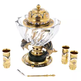 Икорный набор "Посейдон" с нефритом, на 3 персоны, Златоуст