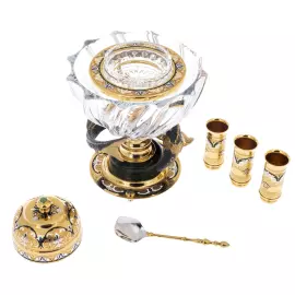 Икорный набор "Посейдон" с нефритом, на 3 персоны, Златоуст