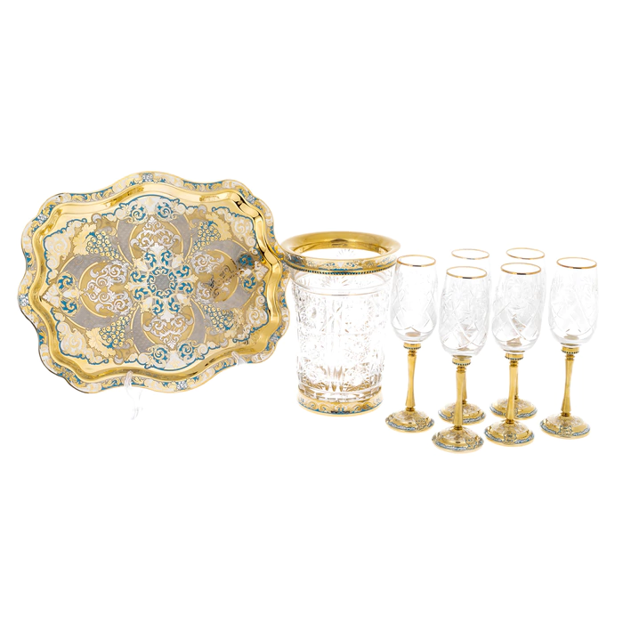 Topaz champagne set for 6 people