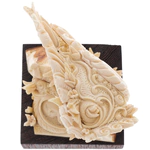 Highly artistic sculpture "Owl" made of mammoth tusk