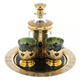 Набор для водки из нефрита на 2 персоны