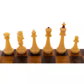 Cap chess with amber pieces