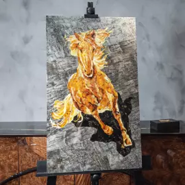 Panels of Karelian birch and amber "Loschad"