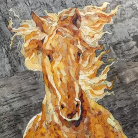 Panels of Karelian birch and amber "Loschad"