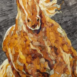 Panels of Karelian birch and amber "Loschad"