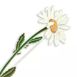 Набор подарочный с книгой, брошью "Ромашка" и шелковым платком