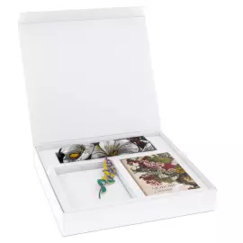 Набор подарочный с книгой, брошью "Иван-да-Марья" и шелковым платком