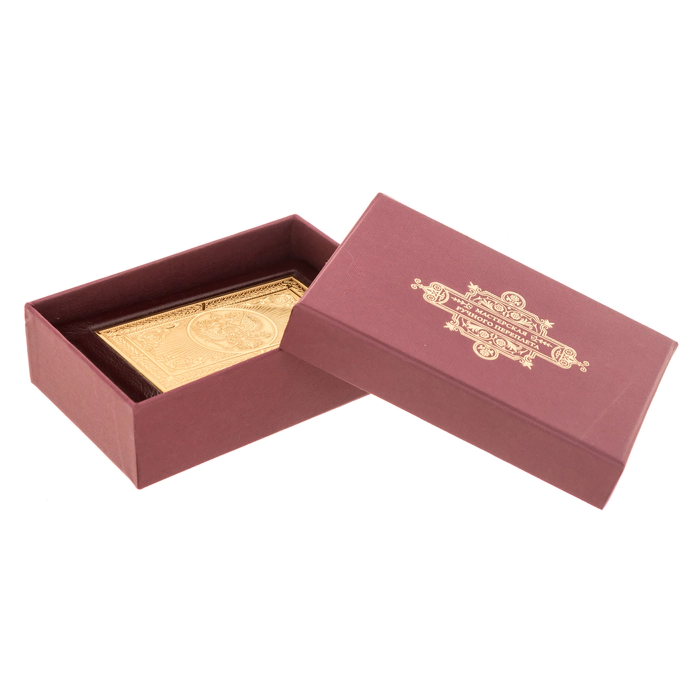 Leather business card holder with gilded insert "Coat of Arms" Zlatoust