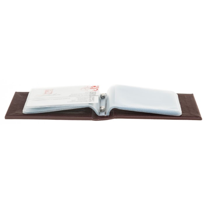 Leather business card holder with gilded insert "Coat of Arms" Zlatoust