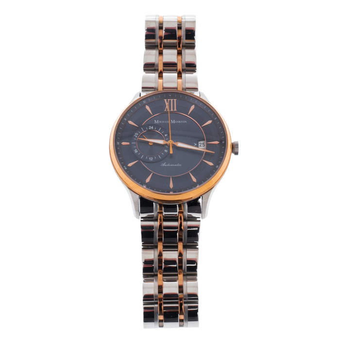 Mikhail Moskvin "Elegance" mechanical wristwatch in silver-blue with a silver strap
