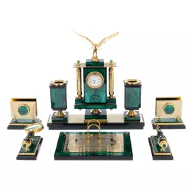 Письменный набор из малахита "Орел"