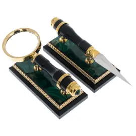 Письменный набор из малахита "Орел"