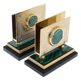 Письменный набор из малахита "Орел"