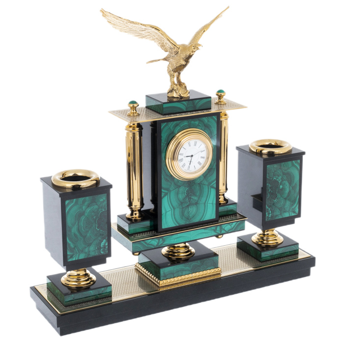 Письменный набор из малахита "Орел"