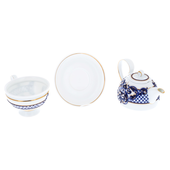 Egoist porcelain tea set for 1 person, blue
