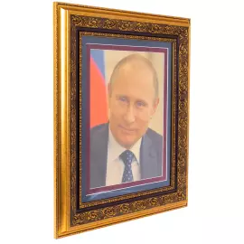 Painting on gold "President V.V. Putin" in a box