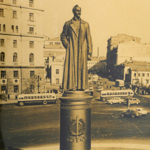 Painting on gold "Lubyanka Square"
