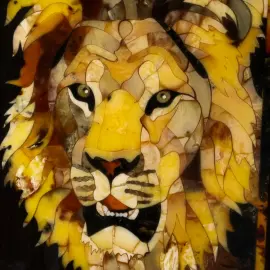 Backgammon made of stained oak and amber "Lion"