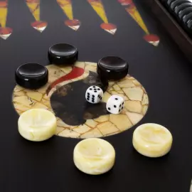 Backgammon made of stained oak and amber "Lion"