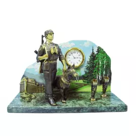 Table clock made of bronze "Zastava"