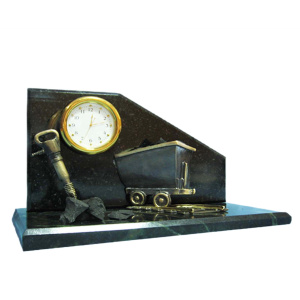 Miner's bronze table clock