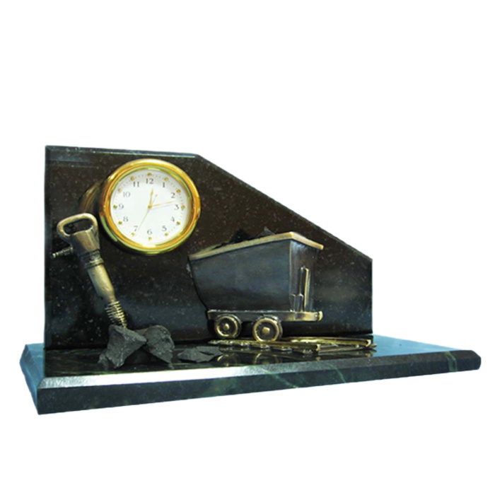 Miner's bronze table clock