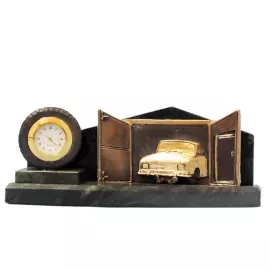 Table clock made of bronze "Avtoremont"