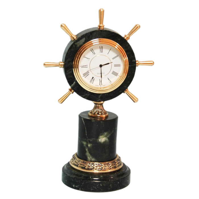 Table clock made of bronze "Steering wheel"